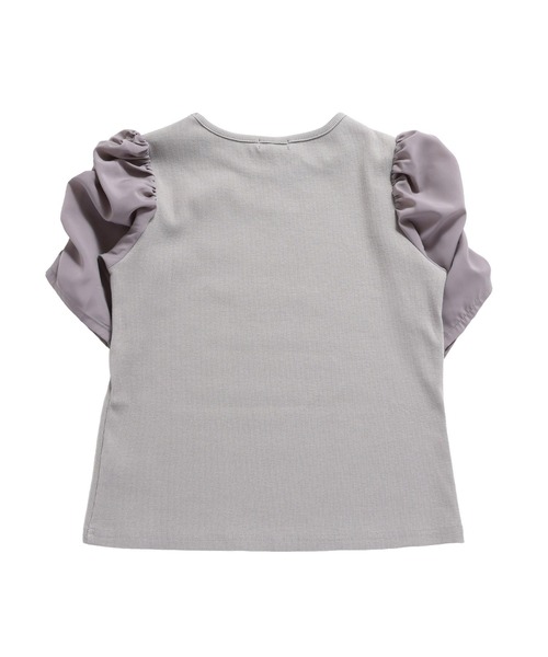 JENNI love（ジェニィラブ）の「シアー素材ギャザースリーブテレコT（Tシャツ/カットソー・キッズ・サックスブルー/オフホワイト/グレー・130cm/160cm/140cm/150cm）」の20枚目の写真