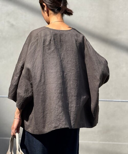 BEARDSLEY（ビアズリー）の「リネン羽織（ブルゾン・レディース・ベージュ/ブラック/グレー・FREE）」の7枚目の写真