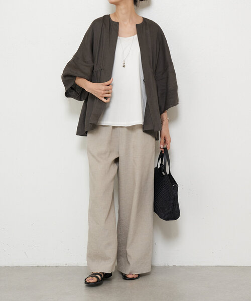 BEARDSLEY（ビアズリー）の「リネン羽織（ブルゾン・レディース・ベージュ/ブラック/グレー・FREE）」の18枚目の写真