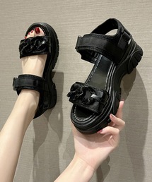 Lace Ladies（レースレディース）の「チェーン付き 厚底 プラットフォーム スポーツ サンダル（サンダル）」