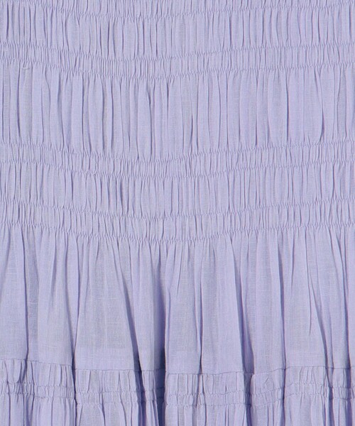 ne Quittez pas 紫色 刺繍 ノースリーブワンピース ne Quittez pas＞SHIRRING ノースリーブ ワンピース ＜Select by