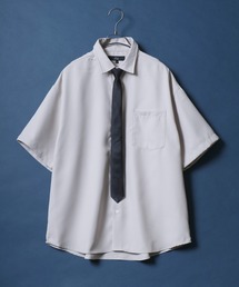 ブラウス シャツ ネクタイ取り外し可　Silver Flower Leather Tie Shirt レディース ネクタイ取り外し可 Silver Flower Leather Tie Shirt