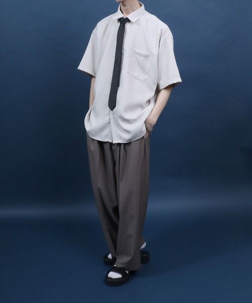 セール】ANPAS Twill Fabric Oversized Regular Collar Shirt