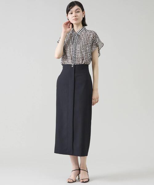 Tiara(ティアラ)の「シンプルタイトスカート(セットアップ可)(スカート・レディース・パープル/ブラック/ホワイト×ブラック・4/3/2)」の13枚目の写真
