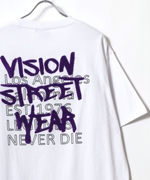 VISION STREET WEAR/ビジョンストリートウェア オーバーサイズ イラスト フォト ワンポイントロゴ バックプリント 半袖Tシャツ レディース メンズ