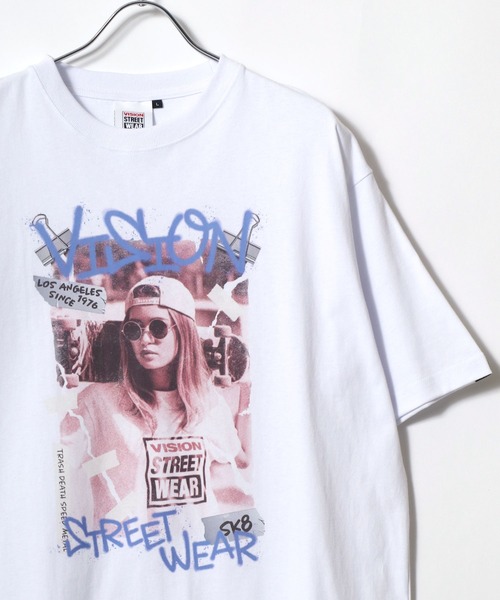 VISION STREET WEAR(ヴィジョンストリートウェア)の「VISION STREET WEAR/ビジョンストリートウェア オーバーサイズ イラスト フォト ワンポイントロゴ バックプリント 半袖Tシャツ レディース メンズ(Tシャツ/カットソー・メンズ・ブラック/ホワイト/ホワイト系その他/ブラック系その他/ホワイト系その他2/ホワイト系その他3/ホワイト系その他4/ホワイト系その他5/ホワイト系その他6/ブラック系その他2/ブラック系その他3/ブラック系その他4/ブラック系その他5/ブラック系その他6・M/L/LL)」の5枚目の写真