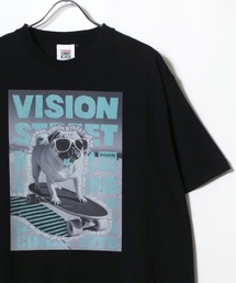 VISION STREET WEAR/ビジョンストリートウェア オーバーサイズ イラスト フォト ワンポイントロゴ バックプリント 半袖Tシャツ レディース メンズ