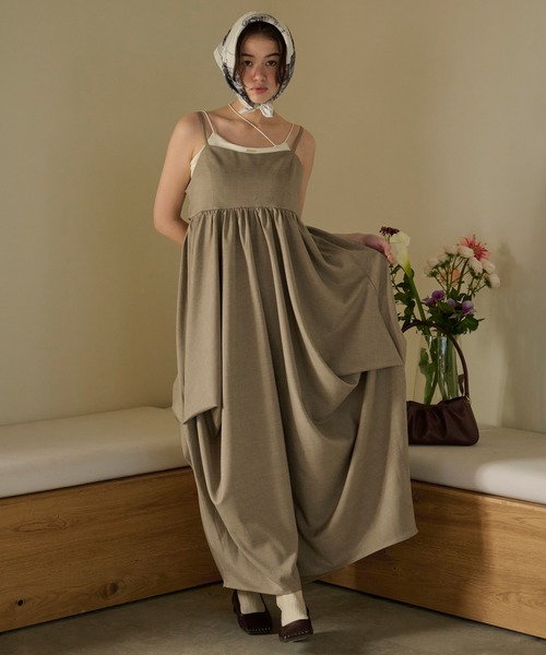 loin nuit（ロワンニュイ）の「random pick cami onepiece / ランダムピックキャミワンピース（ワンピース・レディース・アイボリー/グレー/ベージュ・FREE）」の4枚目の写真