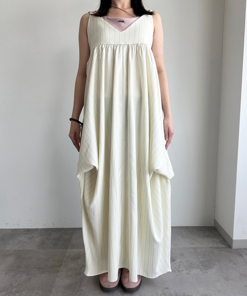 loin nuit（ロワンニュイ）の「random pick cami onepiece / ランダムピックキャミワンピース（ワンピース・レディース・アイボリー/グレー/ベージュ・FREE）」の17枚目の写真