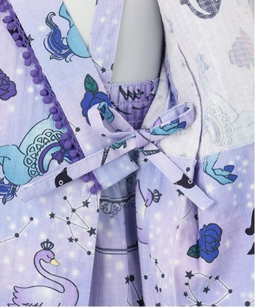 ANNA SUI 浴衣 モノトーン格子柄 ストライプリボン柄浴衣 7152602 | ANNA SUI mini