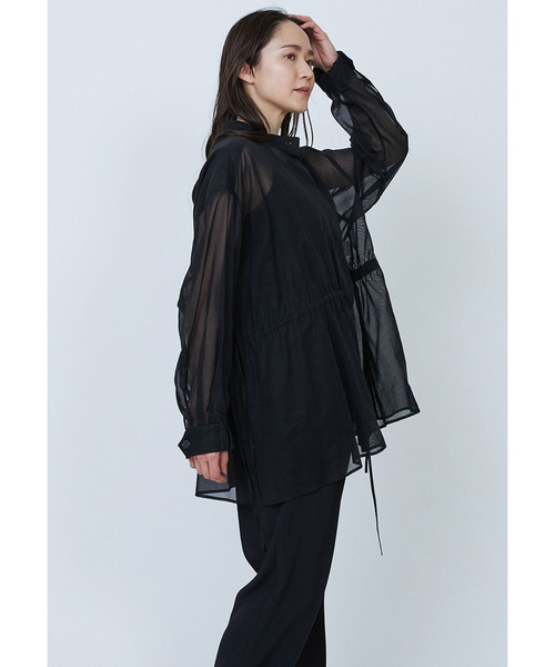 美品 プルミエアロンディスモン コットンギャザーブルゾン 黒 ジップアウター 美品 プルミエアロンディスモン コットンギャザーブルゾン 黒