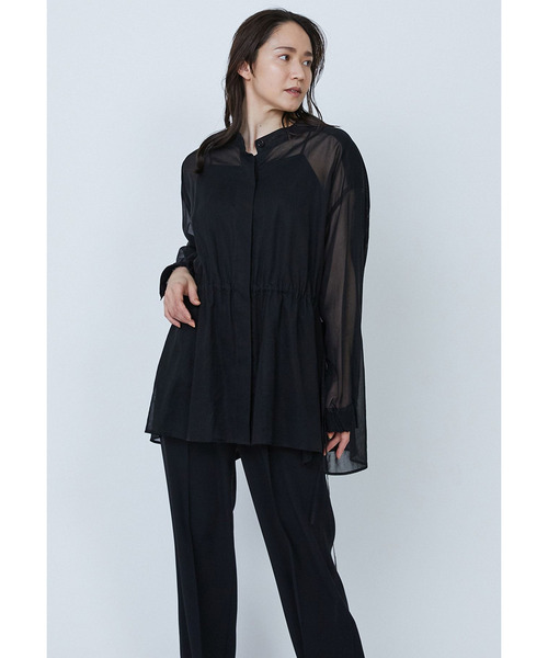 美品 プルミエアロンディスモン コットンギャザーブルゾン 黒 ジップアウター 美品✳︎プルミエアロンディスモン コットンギャザーブルゾン 黒