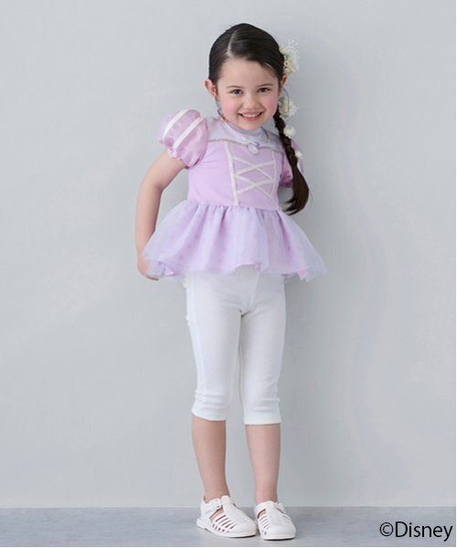 petit main（プティマイン）の「【Disney】バックフリル7分丈レギンス（レギンス/スパッツ・キッズ・ラベンダー/サックスブルー/ブラック/ホワイト系/エメラルド・90cm/80ｃｍ/100cm/110cm/130cm/120cm）」の6枚目の写真