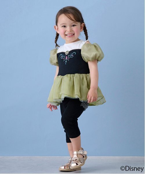 petit main（プティマイン）の「【Disney】バックフリル7分丈レギンス（レギンス/スパッツ・キッズ・ラベンダー/サックスブルー/ブラック/ホワイト系/エメラルド・90cm/80ｃｍ/100cm/110cm/130cm/120cm）」の13枚目の写真