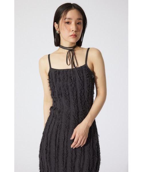 フリンジタイトニットワンピース 夏服 キャミワンピース サマー