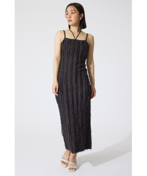 セール】フリンジタイトニットワンピース 夏服 キャミワンピース