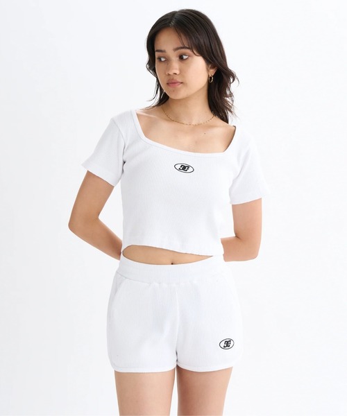 DC SHOES(ディーシーシューズ)の「25 WS TELECO SQUAREN/DCショート丈(短丈)半袖Tシャツ(Tシャツ/カットソー・レディース・ブラック/その他/グレー/ブラック×ピンク/ミント/ホワイト・SMALL/MEDIUM/LARGE)」の1枚目の写真