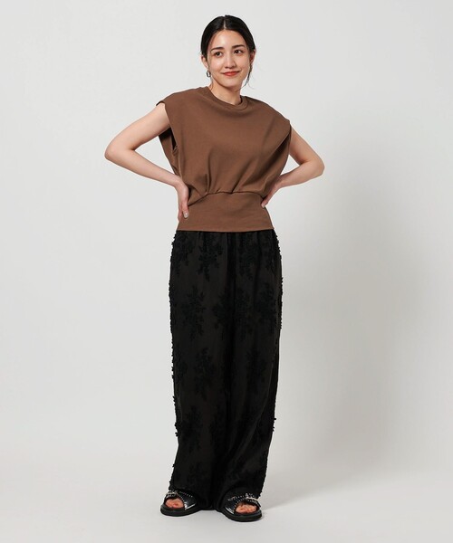 B&Y コットンフライス オフショルダー トップス BEAUTY&YOUTH UNITED