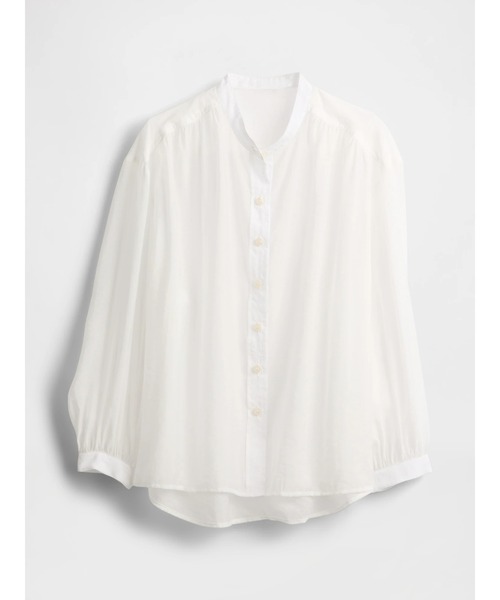 GAP(ギャップ)の「シアー フロントボタンシャツ(シャツ/ブラウス・レディース・ブラック/オフホワイト/ホワイト×ネイビー・XS/S/M/L/XXS)」の10枚目の写真