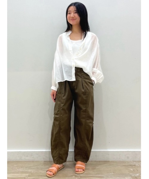 GAP(ギャップ)の「シアー フロントボタンシャツ(シャツ/ブラウス・レディース・ブラック/オフホワイト/ホワイト×ネイビー・XS/S/M/L/XXS)」の12枚目の写真