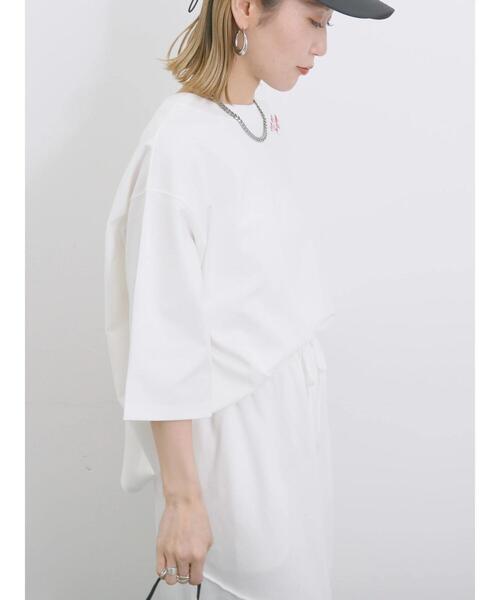 Samansa Mos2 blue（サマンサモスモスブルー）の「◎ポンチロゴ刺繍プルオーバー（Tシャツ/カットソー・レディース・サックスブルー/トップグレー/オフホワイト・F）」の7枚目の写真