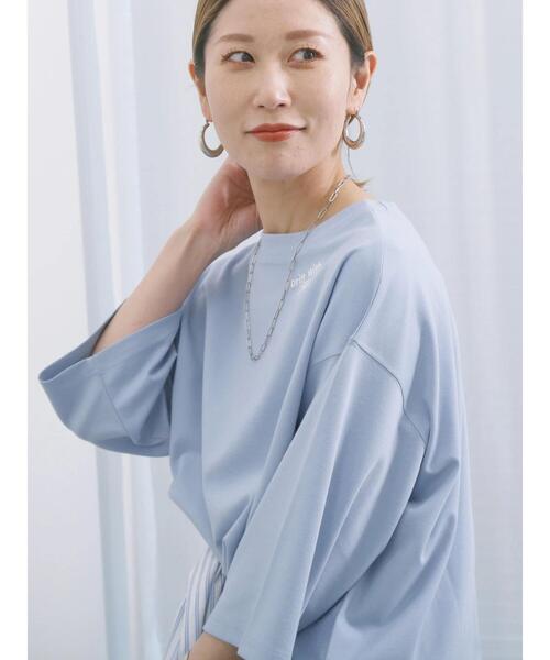 Samansa Mos2 blue（サマンサモスモスブルー）の「◎ポンチロゴ刺繍プルオーバー（Tシャツ/カットソー・レディース・サックスブルー/トップグレー/オフホワイト・F）」の17枚目の写真