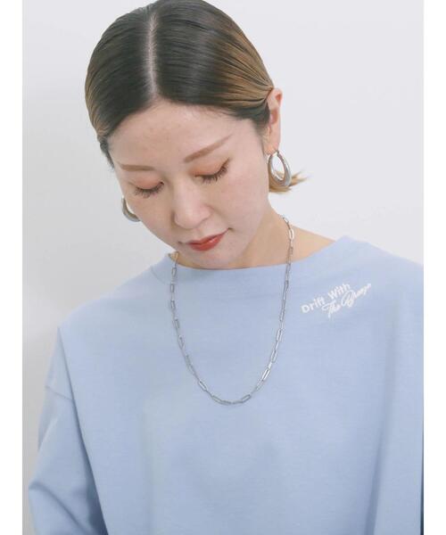 Samansa Mos2 blue（サマンサモスモスブルー）の「◎ポンチロゴ刺繍プルオーバー（Tシャツ/カットソー・レディース・サックスブルー/トップグレー/オフホワイト・F）」の19枚目の写真