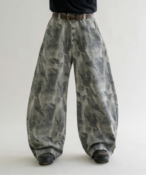 【EPNK】Button fly wide denim pants EPNK】Button fly wide denim pants / ボタンフライワイドデニム