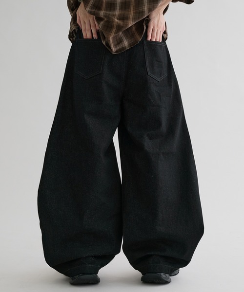 【epnok】 ボタンフライワイドデニムパンツ Lサイズ【現在完売品】 EPNK】Button fly wide denim pants / ボタンフライワイドデニム