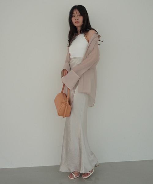 EIMY ISTOIRE(エイミーイストワール)の「サテンマーメイドスカート(スカート・レディース・サックスブルー/アイボリー/グレイッシュベージュ/モカ・S/M)」の18枚目の写真