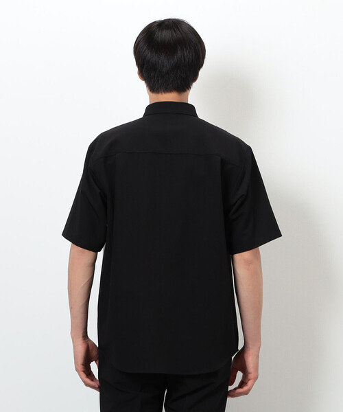 COMME CA ISM（コムサイズム）の「ウールライク ショートポイントカラー ブロッキング半袖シャツ（シャツ/ブラウス・メンズ・ホワイト/ブラック・MEDIUM/LARGE）」の7枚目の写真