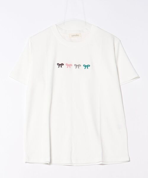 aimoha(アイモハ)の「マルチカラーリボン刺繍Tシャツ (SS)(Tシャツ/カットソー・レディース・ブルー/ピンク/ホワイト/ライトグレー/イエロー・FREE)」の20枚目の写真