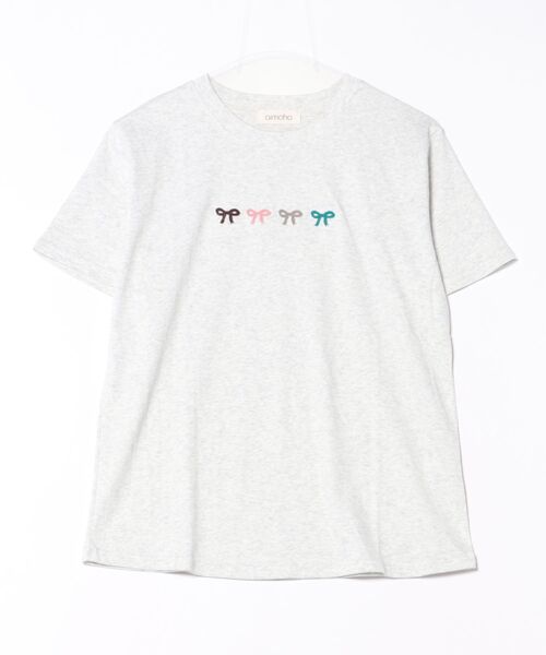 aimoha(アイモハ)の「マルチカラーリボン刺繍Tシャツ (SS)(Tシャツ/カットソー・レディース・ブルー/ピンク/ホワイト/ライトグレー/イエロー・FREE)」の21枚目の写真