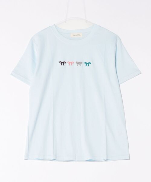 aimoha(アイモハ)の「マルチカラーリボン刺繍Tシャツ (SS)(Tシャツ/カットソー・レディース・ブルー/ピンク/ホワイト/ライトグレー/イエロー・FREE)」の22枚目の写真