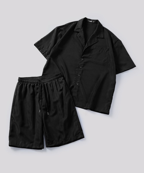 TOBEE(トゥビー)の「【TOBEE】セットアップ オープンカラー シャツ&ハーフパンツ(セットアップ・メンズ・オリーブ/ブラック/ブラウン・MEDIUM/LARGE/X-LARGE)」の7枚目の写真