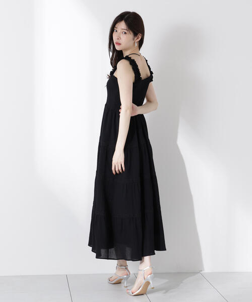 PROPORTION BODY DRESSING（プロポーションボディドレッシング）の「＜Ｅ＞レース付きティアードワンピース / 1215247605（ワンピース・レディース・オレンジ系その他/ブラック・MEDIUM/SMALL/P/S）」の6枚目の写真