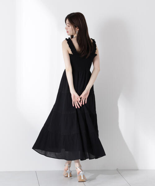 PROPORTION BODY DRESSING（プロポーションボディドレッシング）の「＜Ｅ＞レース付きティアードワンピース / 1215247605（ワンピース・レディース・オレンジ系その他/ブラック・MEDIUM/SMALL/P/S）」の7枚目の写真