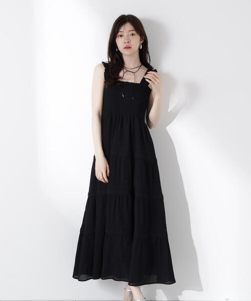 PROPORTION BODY DRESSING（プロポーションボディドレッシング）の「＜Ｅ＞レース付きティアードワンピース / 1215247605（ワンピース・レディース・オレンジ系その他/ブラック・MEDIUM/SMALL/P/S）」の8枚目の写真