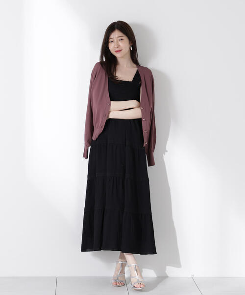 PROPORTION BODY DRESSING（プロポーションボディドレッシング）の「＜Ｅ＞レース付きティアードワンピース / 1215247605（ワンピース・レディース・オレンジ系その他/ブラック・MEDIUM/SMALL/P/S）」の10枚目の写真