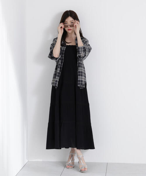 PROPORTION BODY DRESSING（プロポーションボディドレッシング）の「＜Ｅ＞レース付きティアードワンピース / 1215247605（ワンピース・レディース・オレンジ系その他/ブラック・MEDIUM/SMALL/P/S）」の12枚目の写真