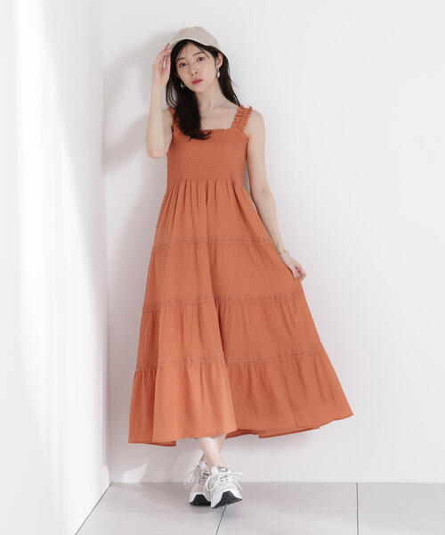 PROPORTION BODY DRESSING（プロポーションボディドレッシング）の「＜Ｅ＞レース付きティアードワンピース / 1215247605（ワンピース・レディース・オレンジ系その他/ブラック・MEDIUM/SMALL/P/S）」の16枚目の写真