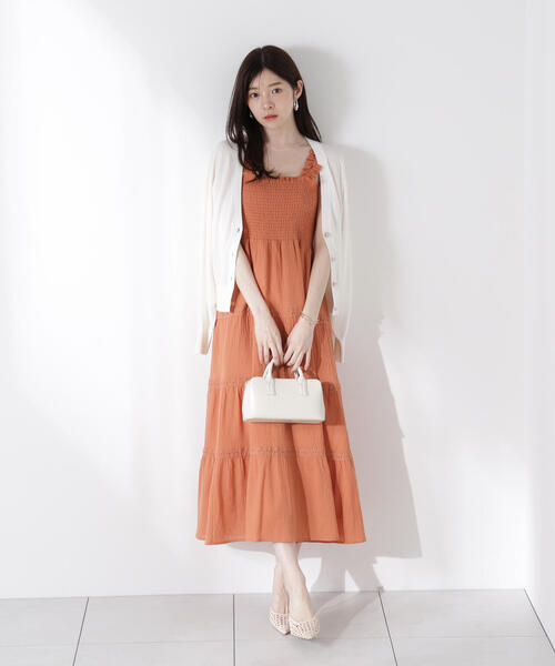 PROPORTION BODY DRESSING（プロポーションボディドレッシング）の「＜Ｅ＞レース付きティアードワンピース / 1215247605（ワンピース・レディース・オレンジ系その他/ブラック・MEDIUM/SMALL/P/S）」の18枚目の写真