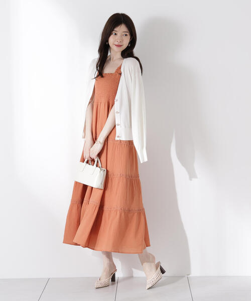 PROPORTION BODY DRESSING（プロポーションボディドレッシング）の「＜Ｅ＞レース付きティアードワンピース / 1215247605（ワンピース・レディース・オレンジ系その他/ブラック・MEDIUM/SMALL/P/S）」の19枚目の写真