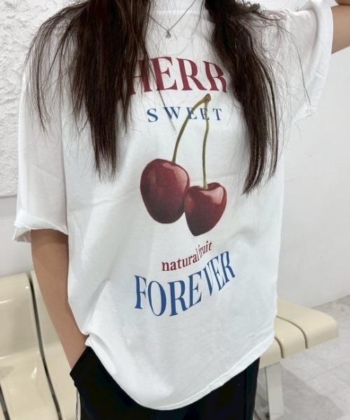 ipugo(イプゴ)の「ipugo/イプゴ チェリーTEE 秋物 秋服 2026年秋冬(Tシャツ/カットソー・レディース・ブルー/ホワイト・FREE)」の13枚目の写真