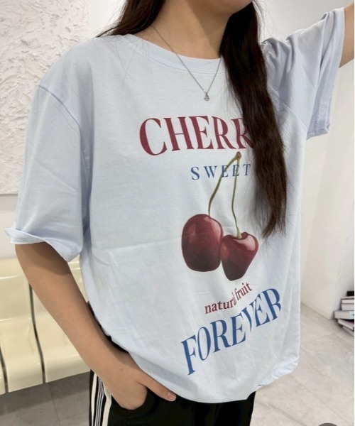 ipugo(イプゴ)の「ipugo/イプゴ チェリーTEE 秋物 秋服 2026年秋冬(Tシャツ/カットソー・レディース・ブルー/ホワイト・FREE)」の10枚目の写真