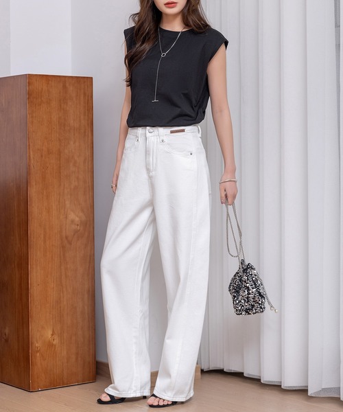 DAY CLOSET（デイ クローゼット）の「レディース 接触冷感でひんやり。フレンチスリーブTシャツ（Tシャツ/カットソー・レディース・ホワイト/ブラック/グレー・M/L）」の15枚目の写真