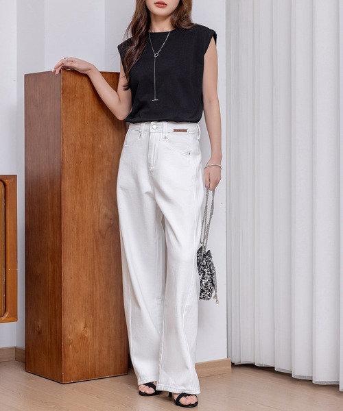 DAY CLOSET（デイ クローゼット）の「レディース 接触冷感でひんやり。フレンチスリーブTシャツ（Tシャツ/カットソー・レディース・ホワイト/ブラック/グレー・M/L）」の16枚目の写真