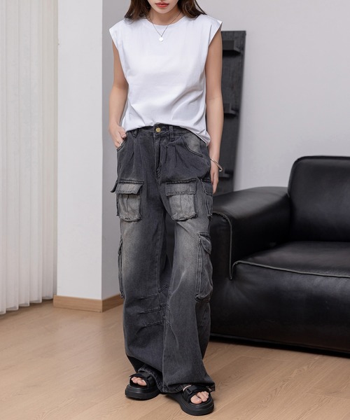 DAY CLOSET（デイ クローゼット）の「レディース 接触冷感でひんやり。フレンチスリーブTシャツ（Tシャツ/カットソー・レディース・ホワイト/ブラック/グレー・M/L）」の8枚目の写真