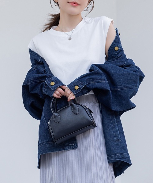 DAY CLOSET（デイ クローゼット）の「レディース 接触冷感でひんやり。フレンチスリーブTシャツ（Tシャツ/カットソー・レディース・ホワイト/ブラック/グレー・M/L）」の9枚目の写真