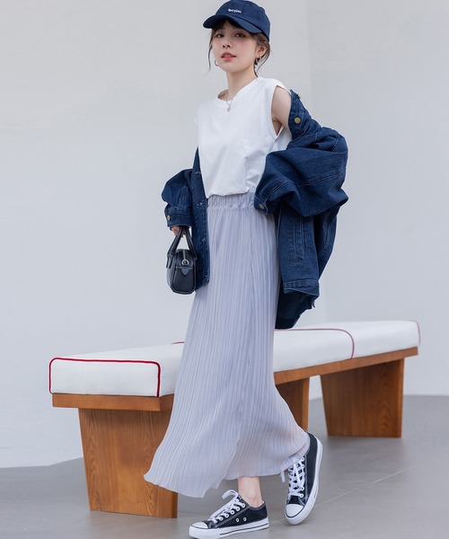 DAY CLOSET（デイ クローゼット）の「レディース 接触冷感でひんやり。フレンチスリーブTシャツ（Tシャツ/カットソー・レディース・ホワイト/ブラック/グレー・M/L）」の10枚目の写真